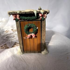 Enesco Corp 1997 Christmas Potty Cow pot Open door 274135